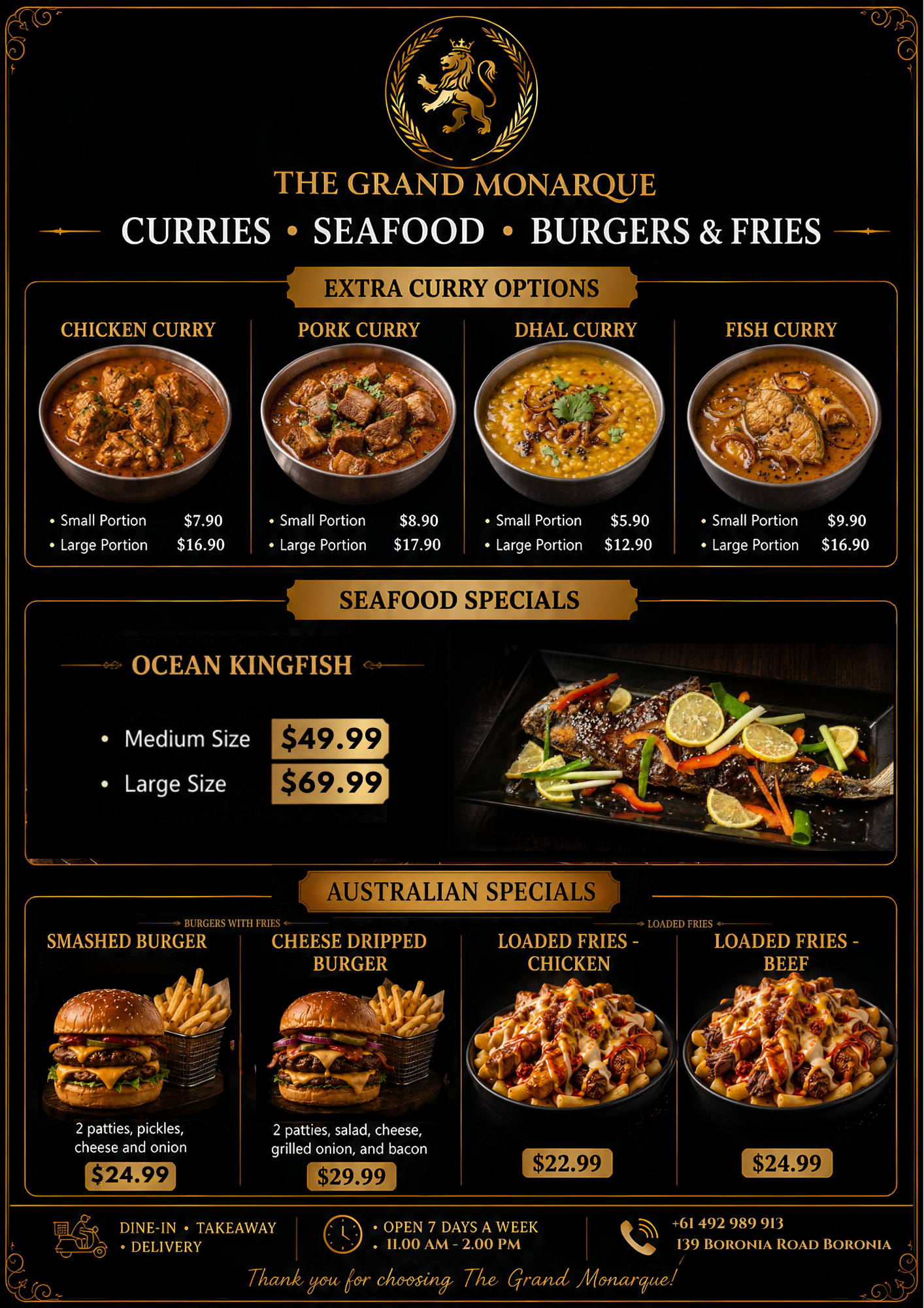 Grand Monarque Deals Menu - page 2